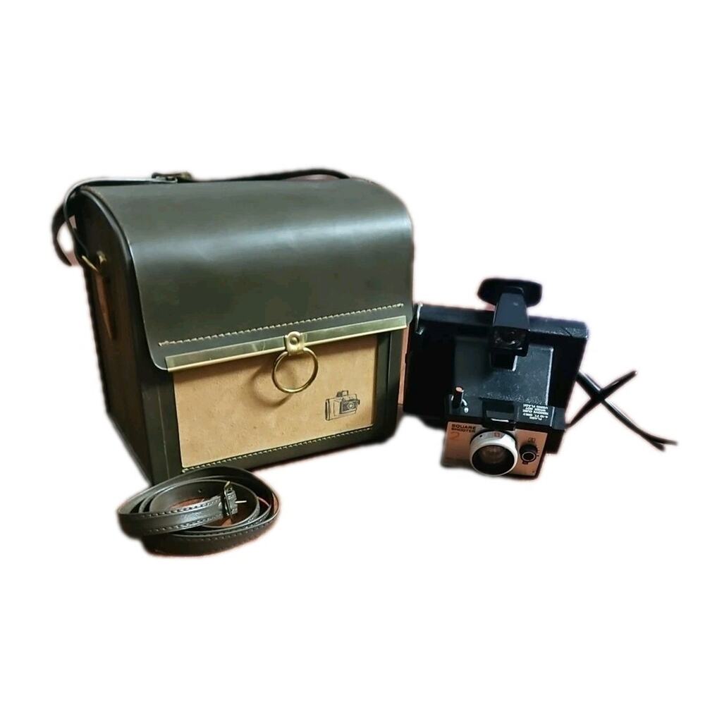 Vintage Polaroid ColorPack II Land Camera w/ Carrying Case Green/Brown Untested